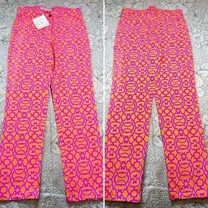 Gretchen Scott Designs Straight Leg Pink and Orange Pants